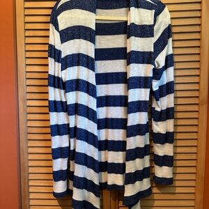 Striped Navy and White Women's Sweater